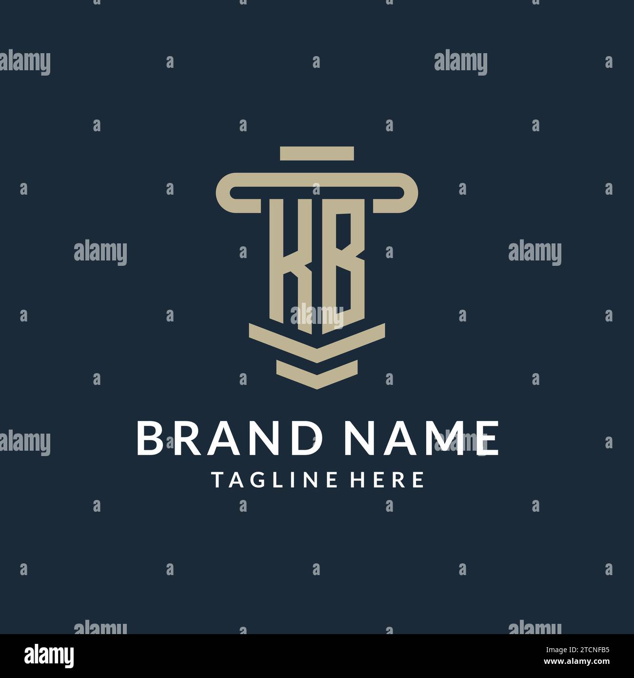 KB initial logo monogram with simple luxury pillar line vector design ideas Stock Vector