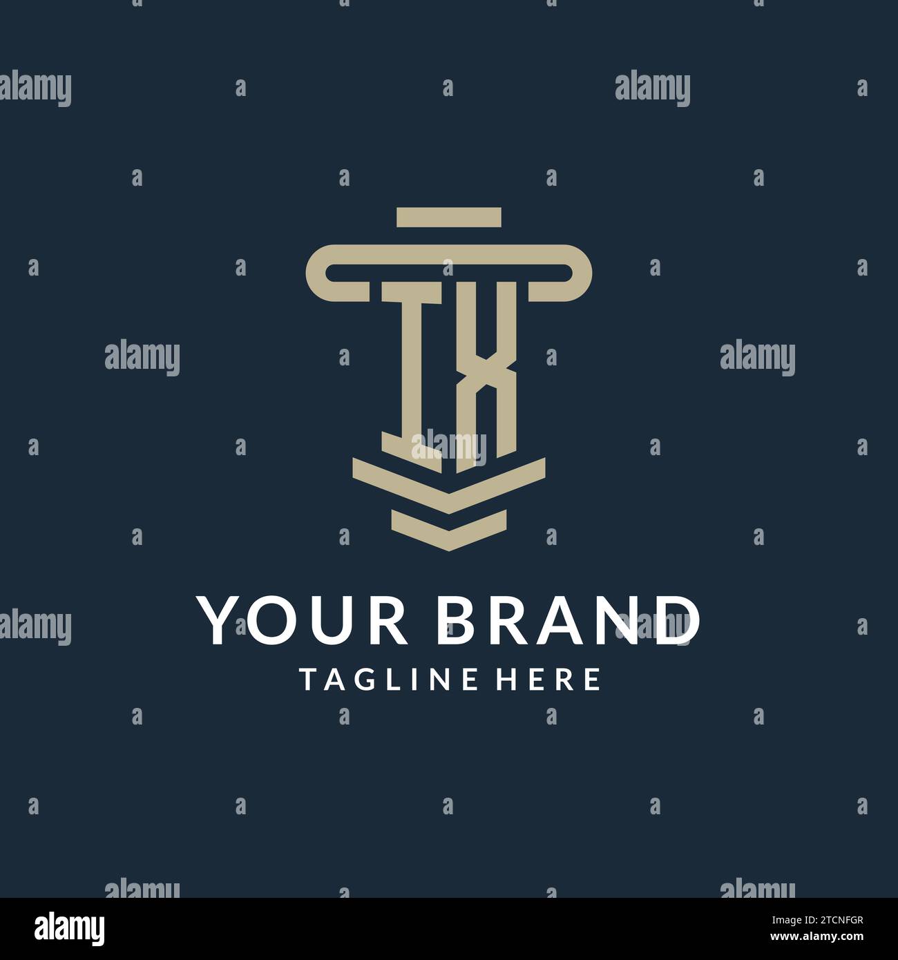 IX initial logo monogram with simple luxury pillar line vector design ideas Stock Vector