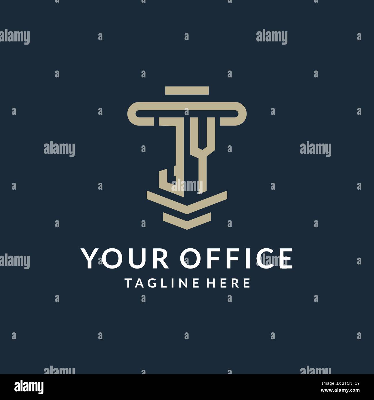 JY initial logo monogram with simple luxury pillar line vector design ideas Stock Vector
