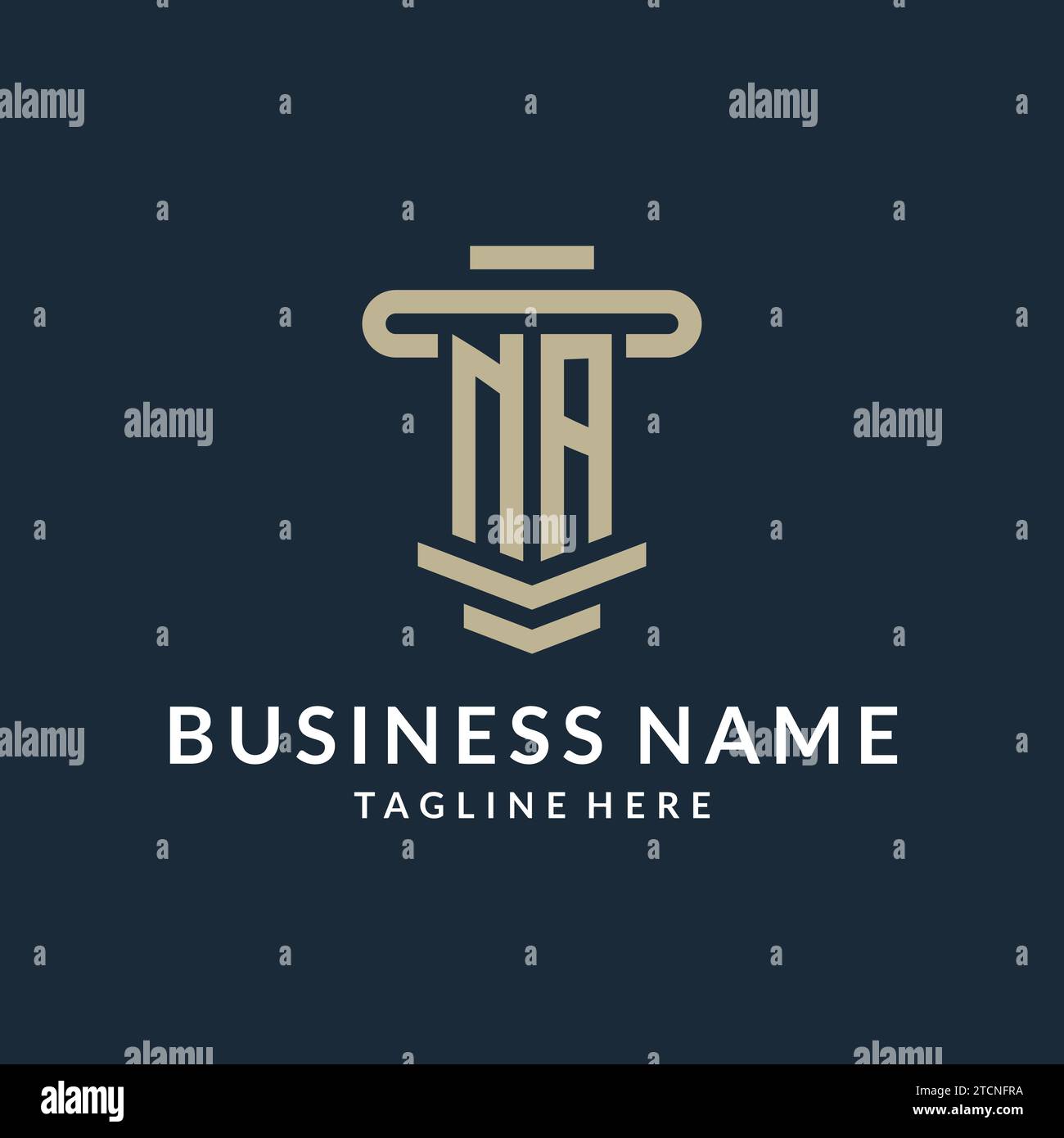 NA initial logo monogram with simple luxury pillar line vector design ideas Stock Vector