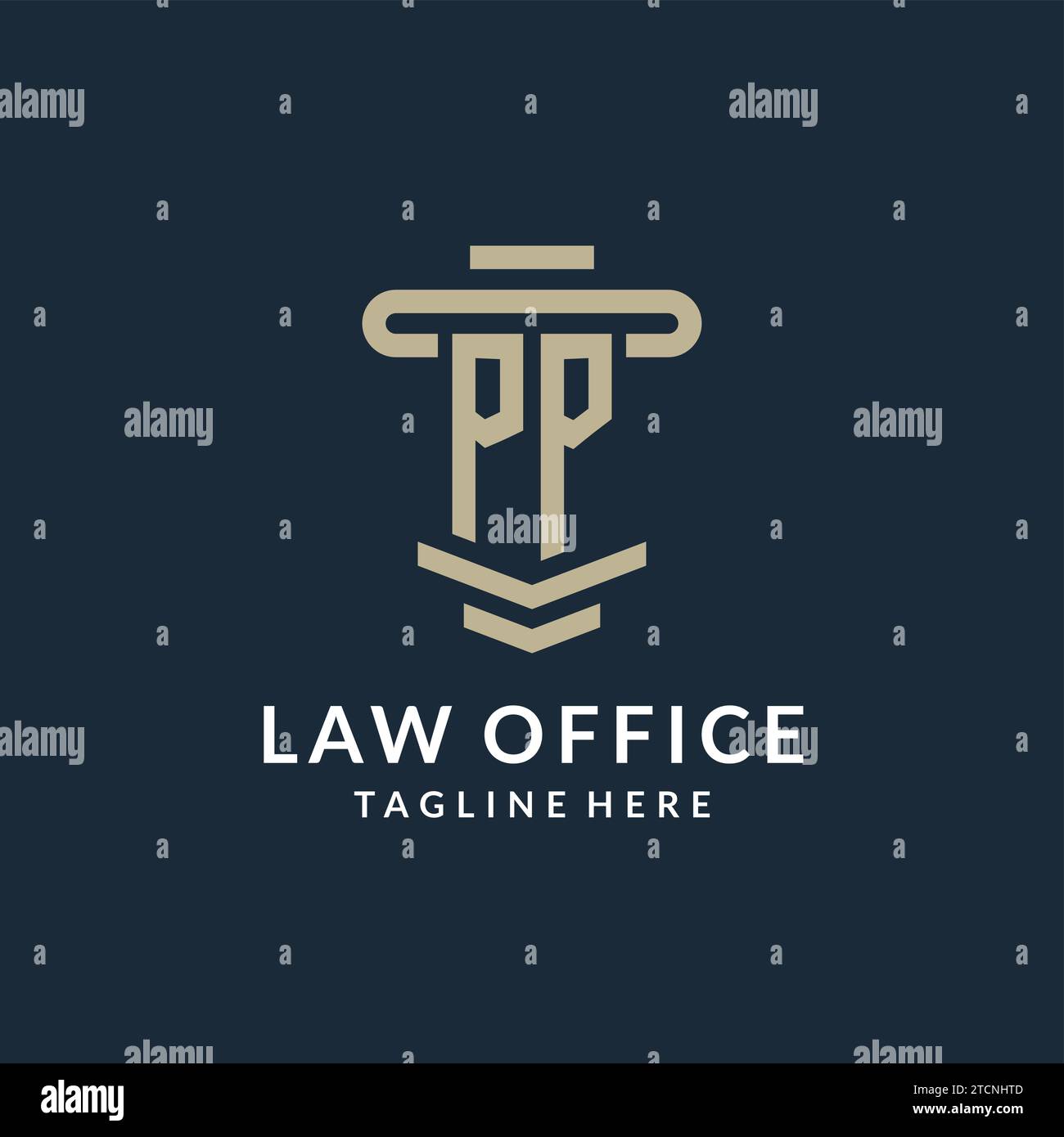 PP initial logo monogram with simple luxury pillar line vector design ...