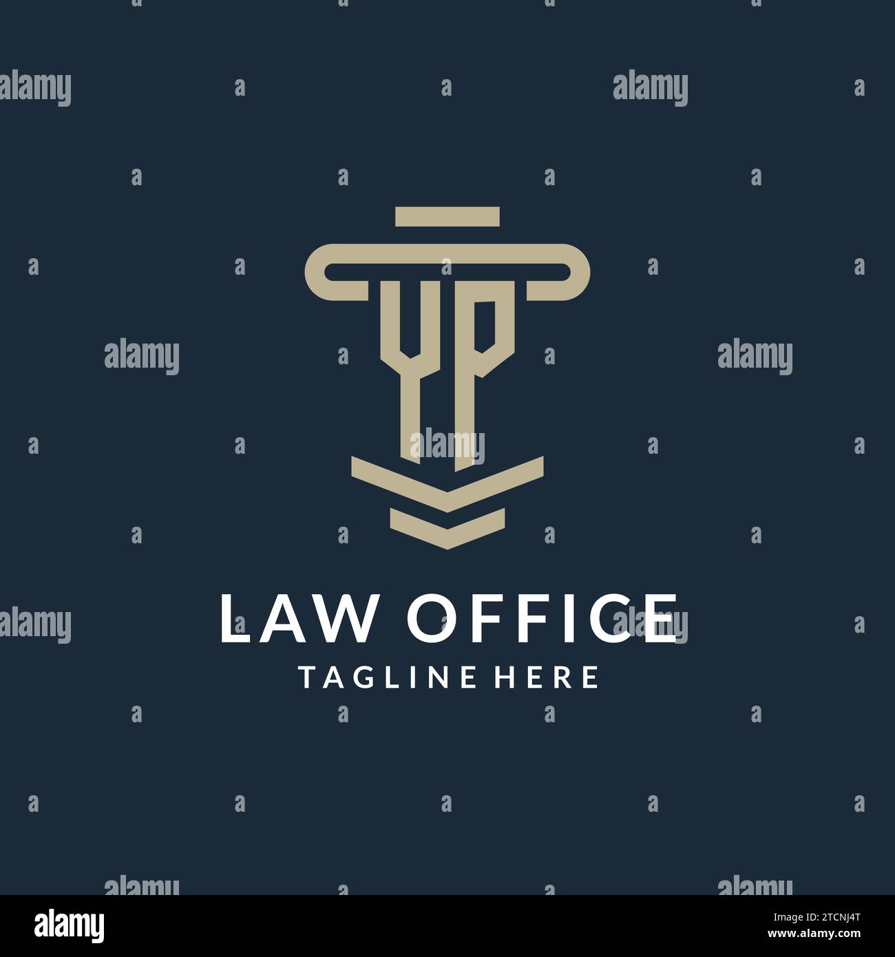 YP initial logo monogram with simple luxury pillar line vector design ideas Stock Vector