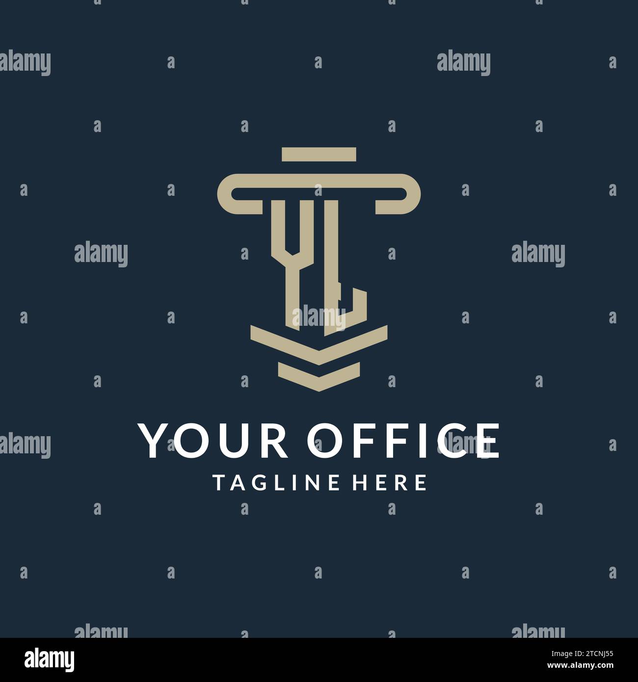 YL initial logo monogram with simple luxury pillar line vector design ideas Stock Vector