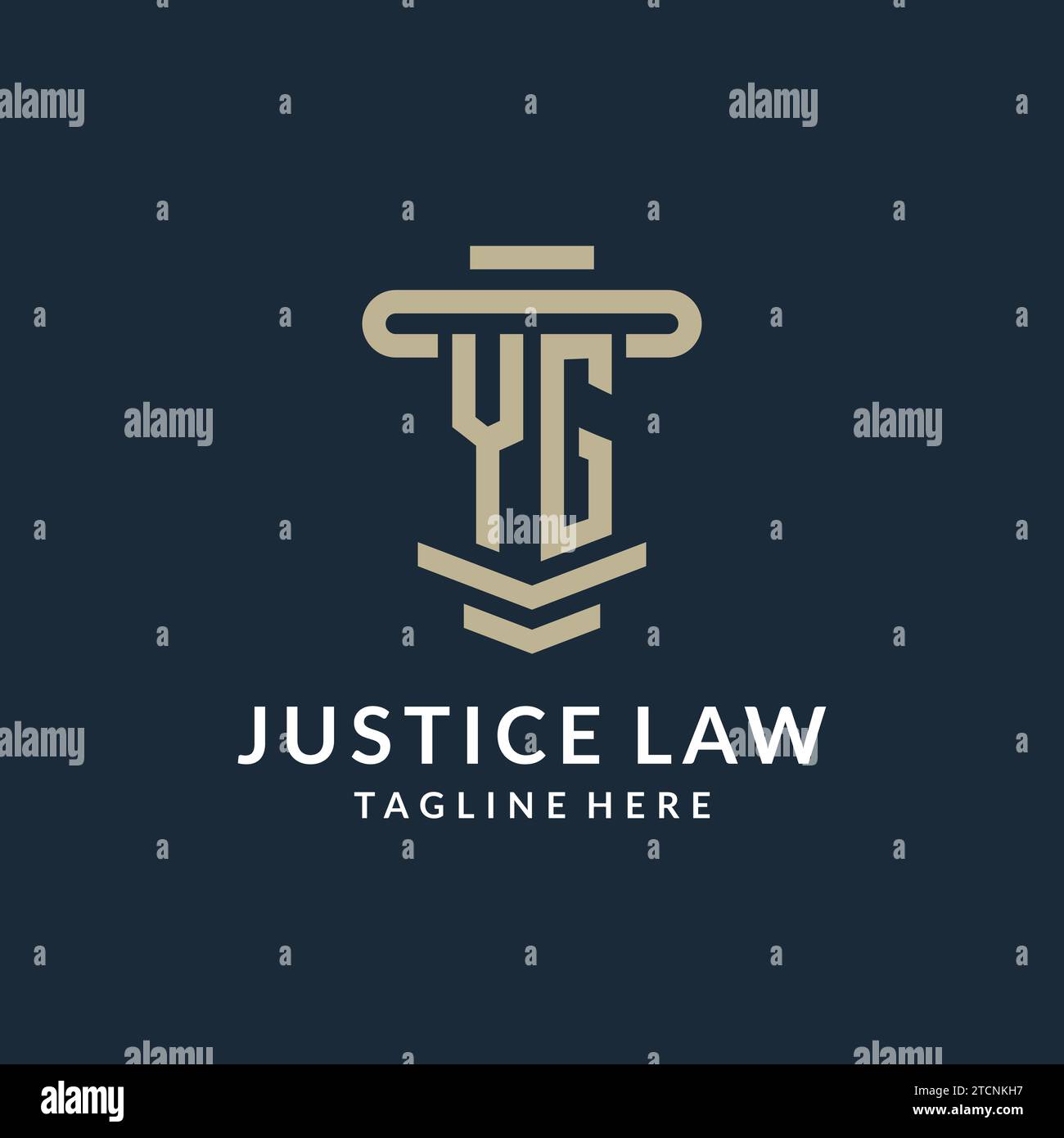 YG initial logo monogram with simple luxury pillar line vector design ideas Stock Vector