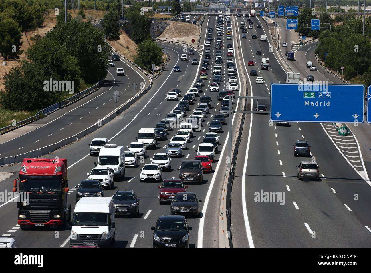 Madrid, 07/31/2020. Car and traffic jams due to the operation leaving on August 1st on the A 4 highway towards Andalusia at km 17. Photo: Jaime García. ARCHDC. Credit: Album / Archivo ABC / Jaime García Stock Photo