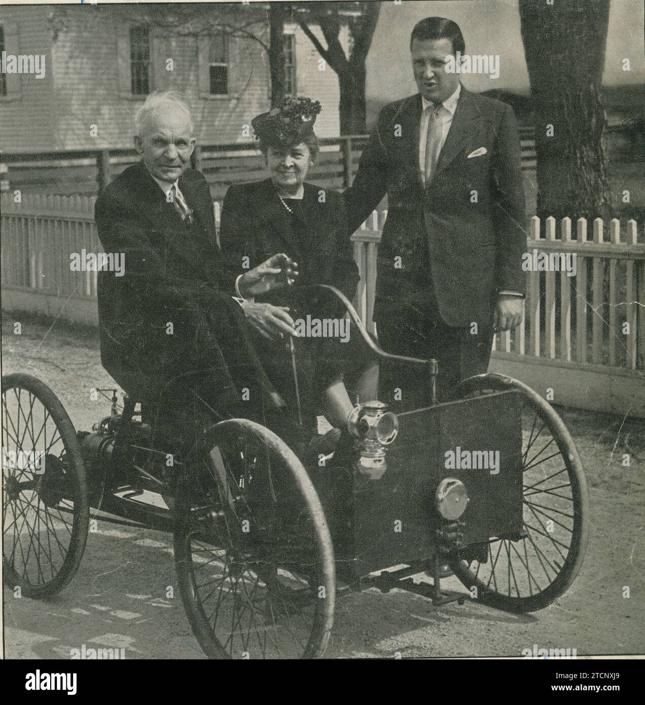 June 1946. Henry Ford, with his wife Clara and his grandson Henry Ford