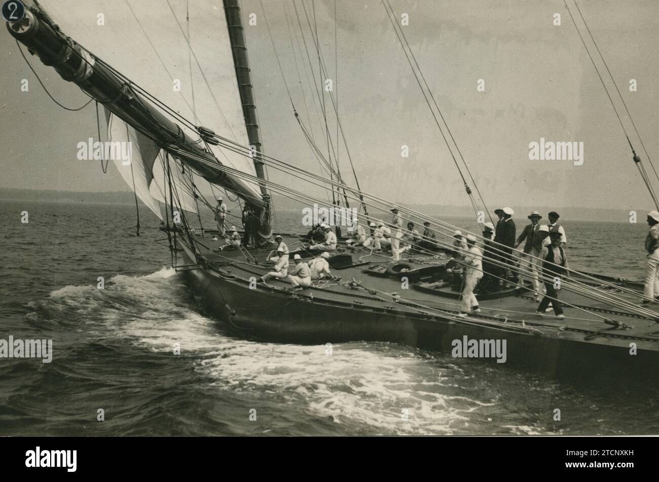 New York, July 1920. Sir Thomas Johnstone Lipton's Shamrock IV, sailing