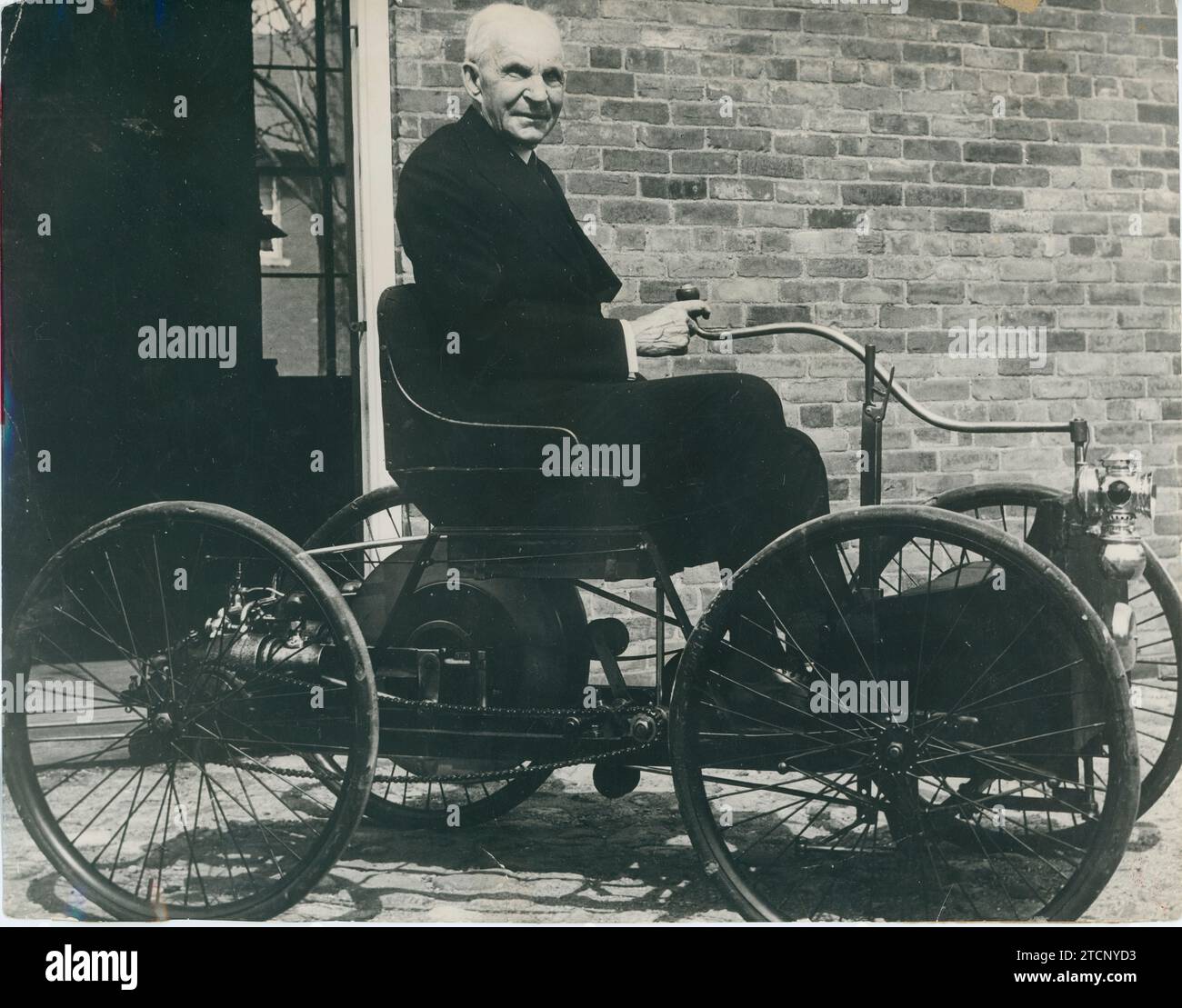June 1946. Henry Ford with the first automobile he built. Credit: Album ...