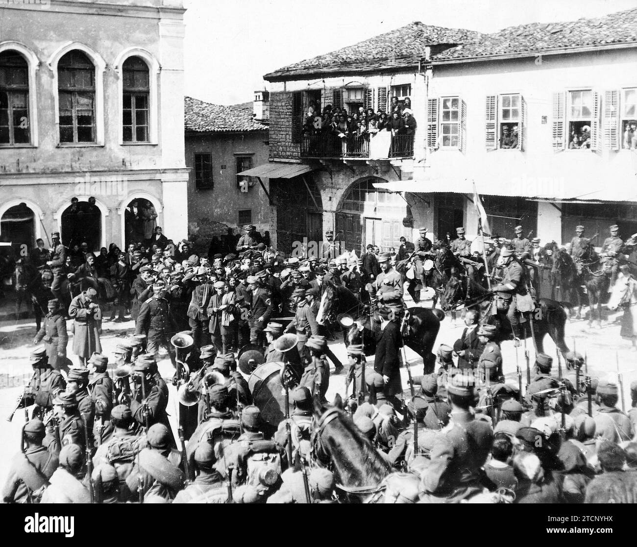 12/31/1912. The King of Greece in Janina. Passage of the Greek Troops ...