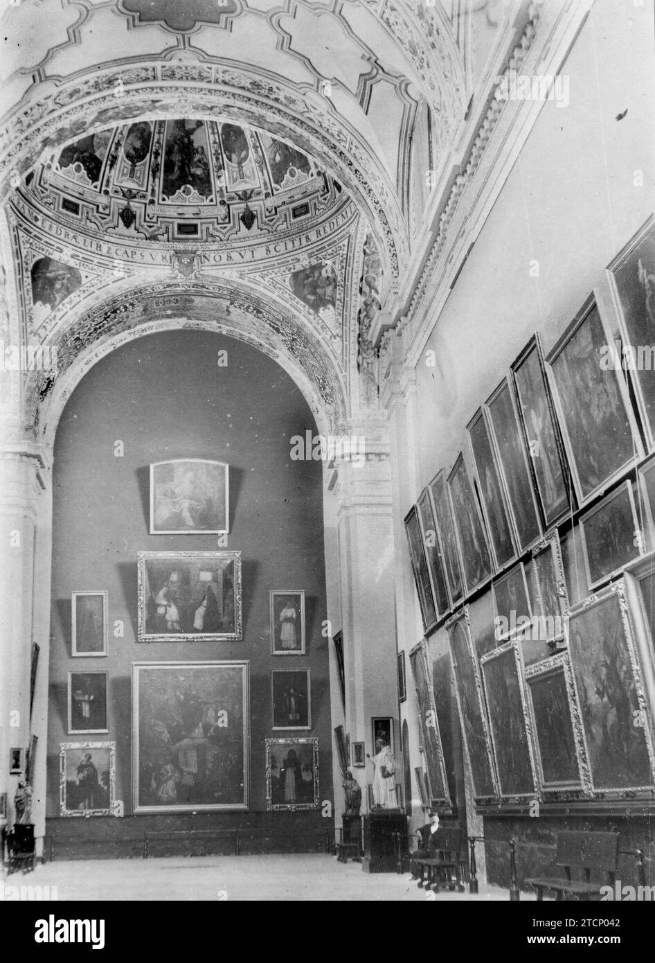 Photo: Gomez Hermanos. Interior of the Museum of Fine Arts. Seville. 1912. Credit: Album / Archivo ABC Stock Photo