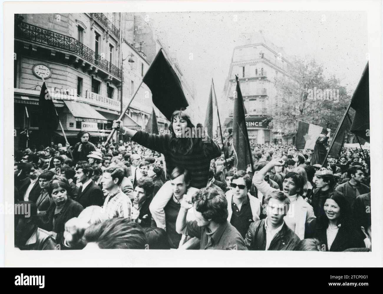 France, May 1968. Students in one of the massive demonstrations. Credit: Album / Archivo ABC Stock Photo