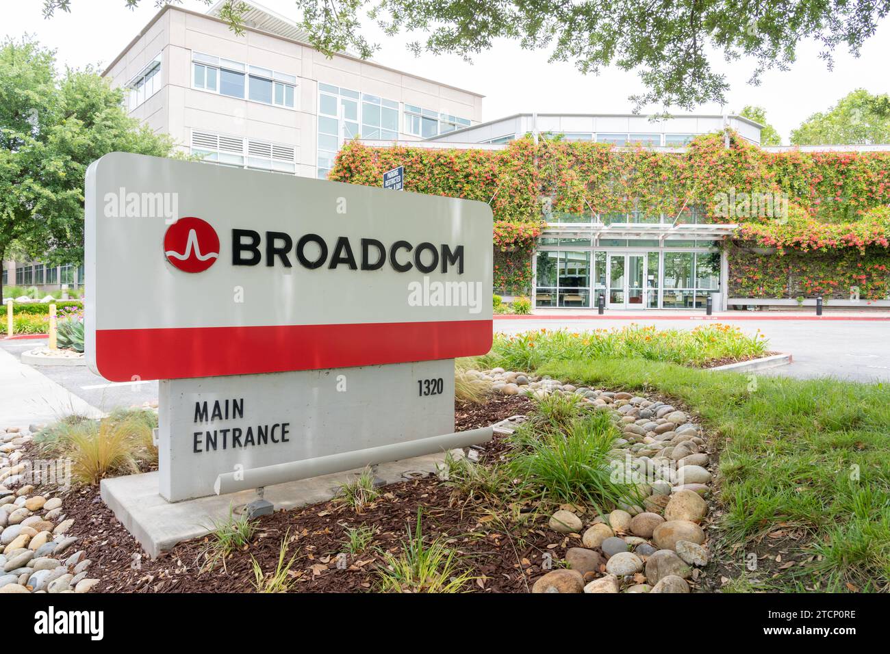 Broadcom headquarters in San Jose, California, United States Stock Photo