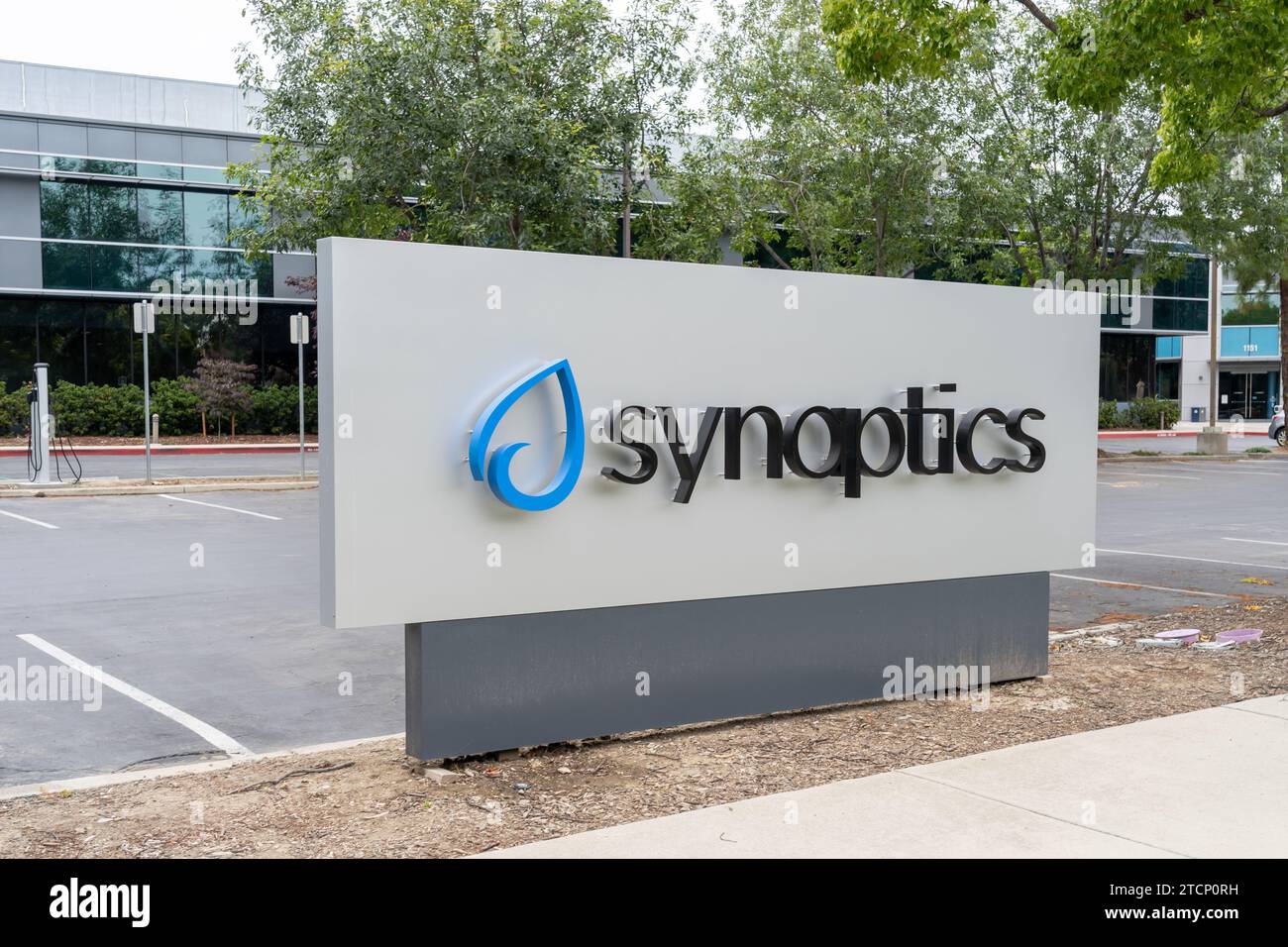 Synaptics ground sign outside its office in San Jose, California, USA Stock Photo