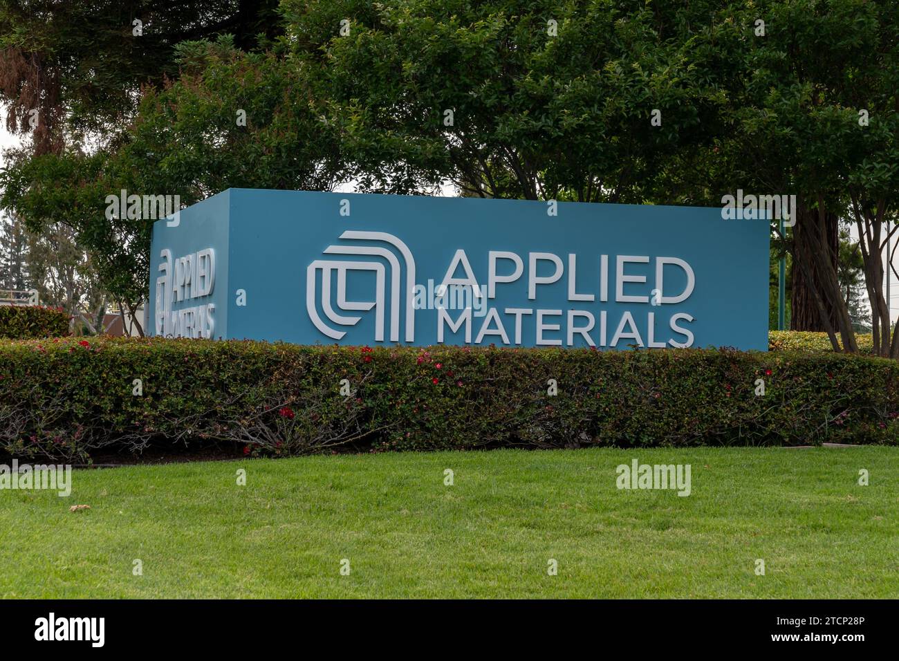 Applied Materials sign at the headquarters in Santa Clara, California
