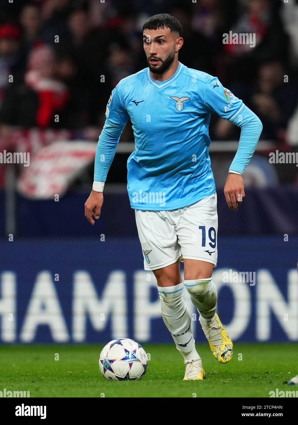 Madrid, Spain. 13th Dec, 2023. Valentin Tati Castellanos of SS Lazio during the UEFA Champions League match, Group E, between Atletico de Madrid and SS Lazio played at Civitas Mertropolitano Stadium on December 13, 2023 in Madrid, Spain. (Photo by Bagu Blanco/PRESSINPHOTO) Credit: PRESSINPHOTO SPORTS AGENCY/Alamy Live News Stock Photo
