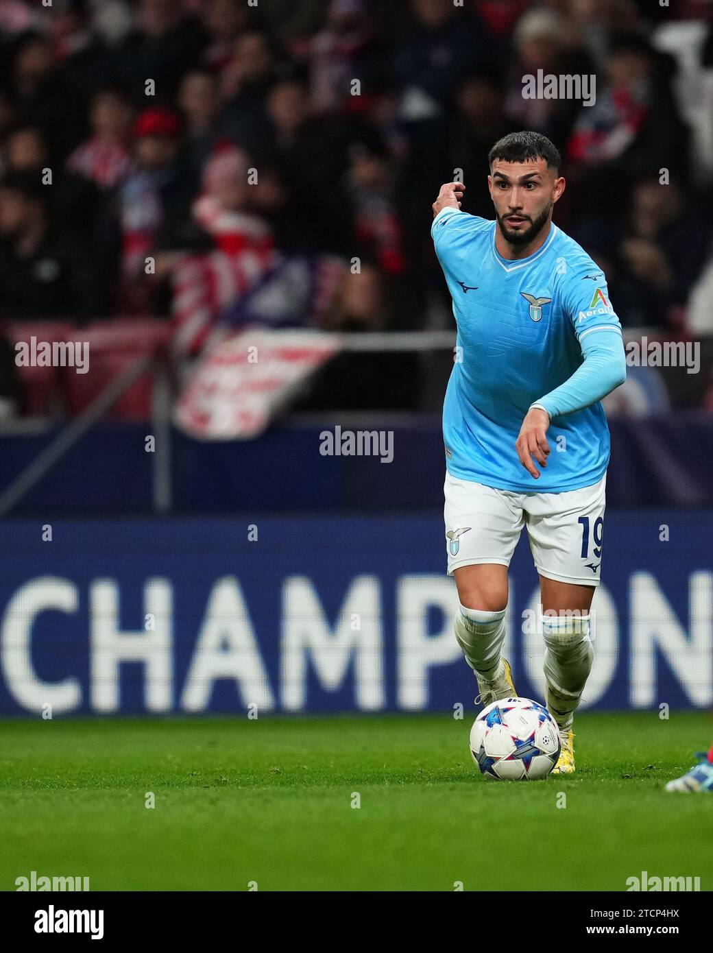 Madrid, Spain. 13th Dec, 2023. Valentin Tati Castellanos of SS Lazio during the UEFA Champions League match, Group E, between Atletico de Madrid and SS Lazio played at Civitas Mertropolitano Stadium on December 13, 2023 in Madrid, Spain. (Photo by Bagu Blanco/PRESSINPHOTO) Credit: PRESSINPHOTO SPORTS AGENCY/Alamy Live News Stock Photo