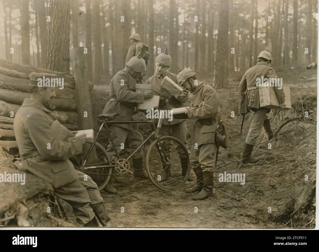 Postman Distributing Letters Germany, September 1915. Distribution of letters and packages to ...