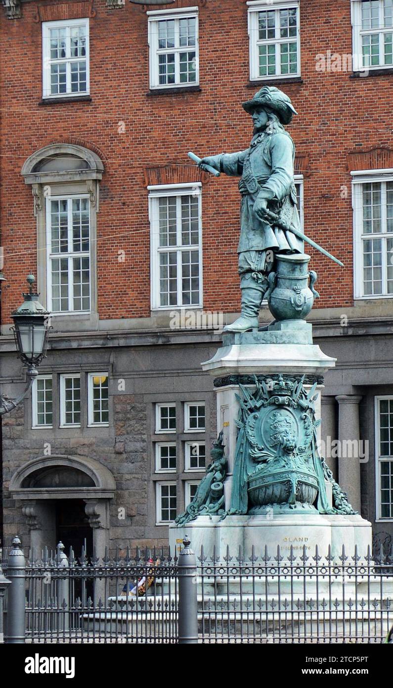 Sculpture of Niels Juel on Holmens Kanal, Copenhagen, Denmark. Stock Photo