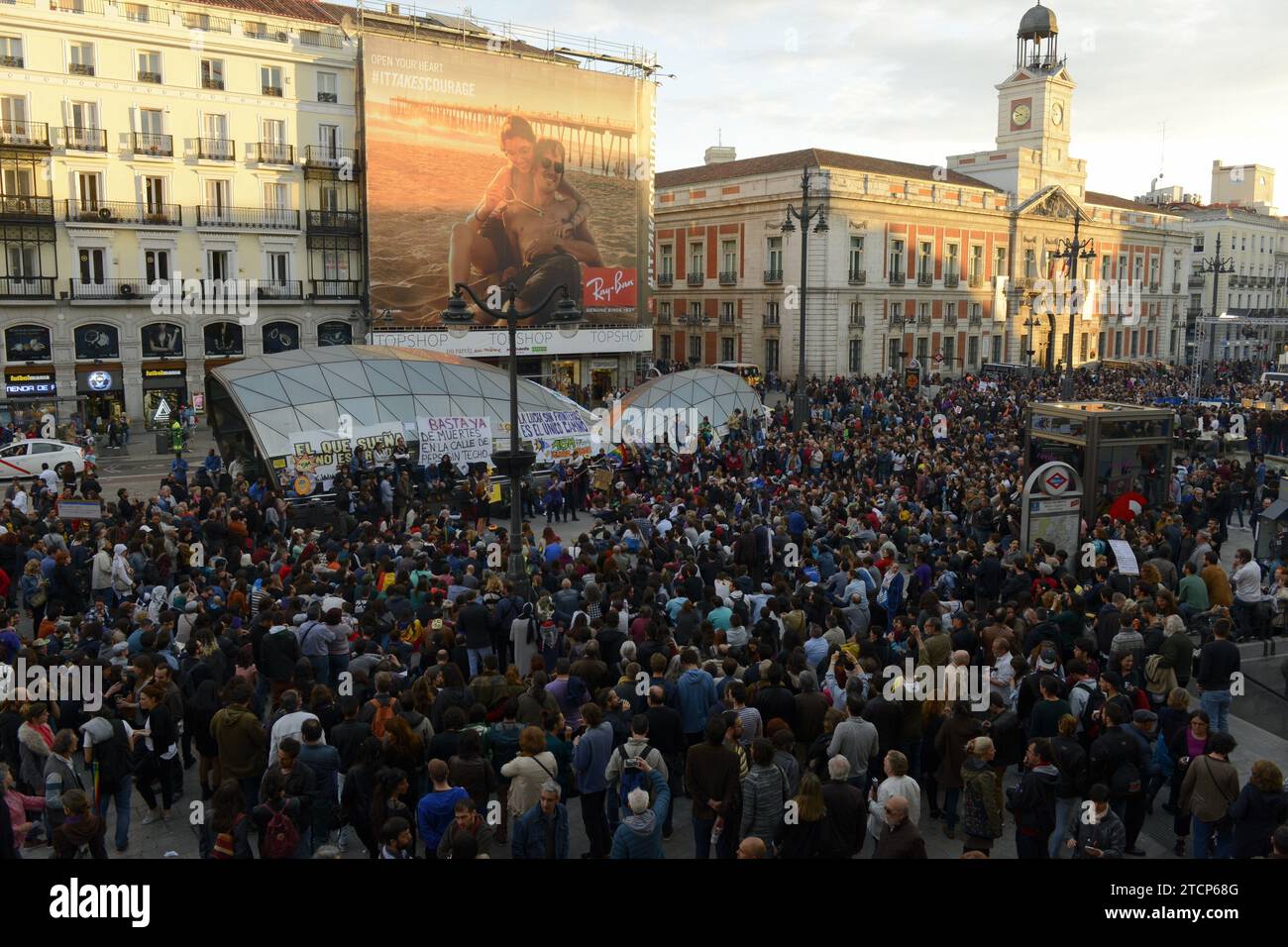 Madrid, 05/15/2016. 15M commemorative rally at Puerta del Sol. Photo ...