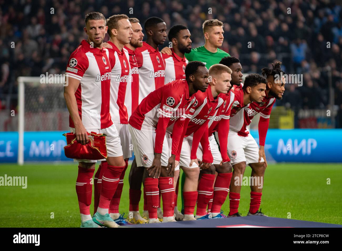 Antwerp, Belgium. 14th Dec, 2023. The Royal antwerp football team poses