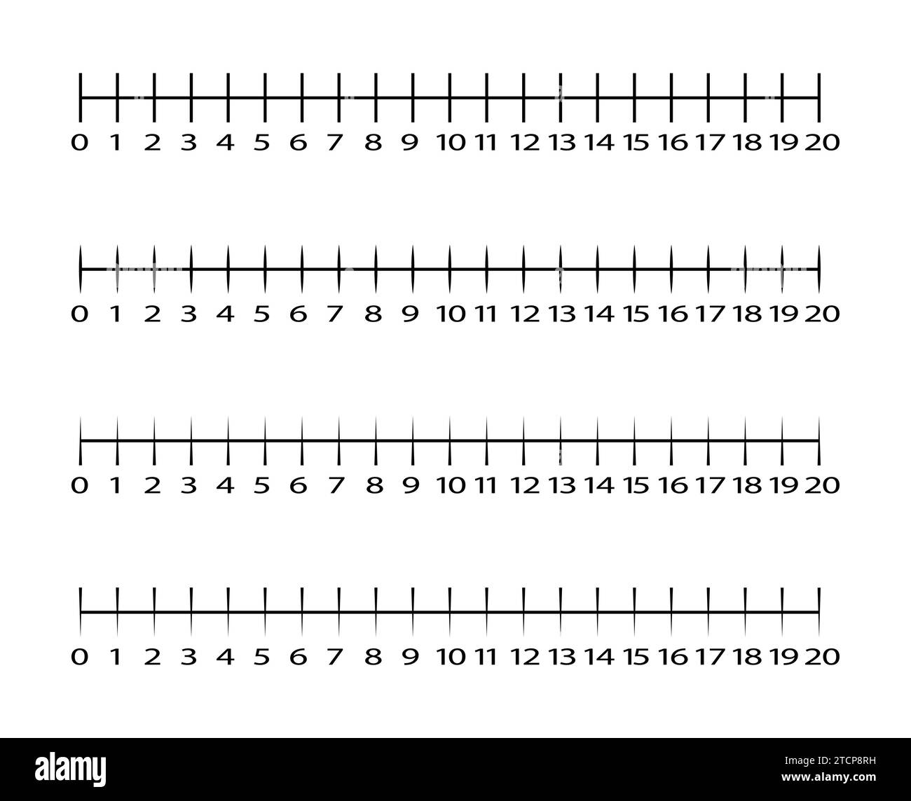 Representing integers on a number line vector stock vector image art