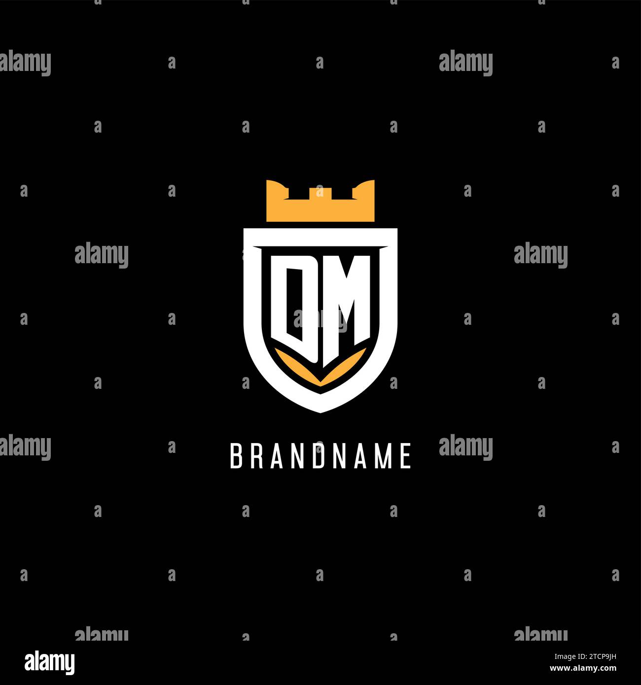 Initial DM logo with shield, esport gaming logo monogram style vector ...