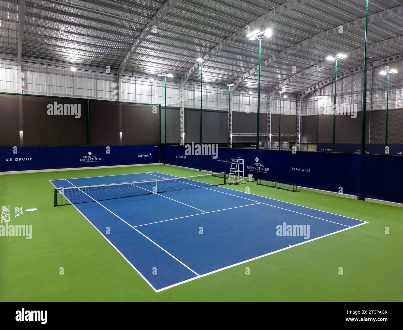 Bangkok, Thailand December 13, 2023 Indoor tennis court of Crystal
