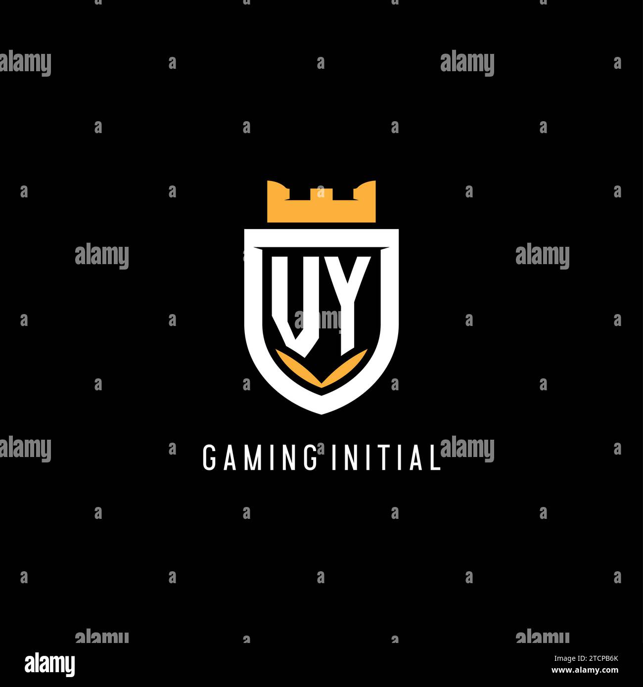 Initial VY logo with shield, esport gaming logo monogram style vector graphic Stock Vector
