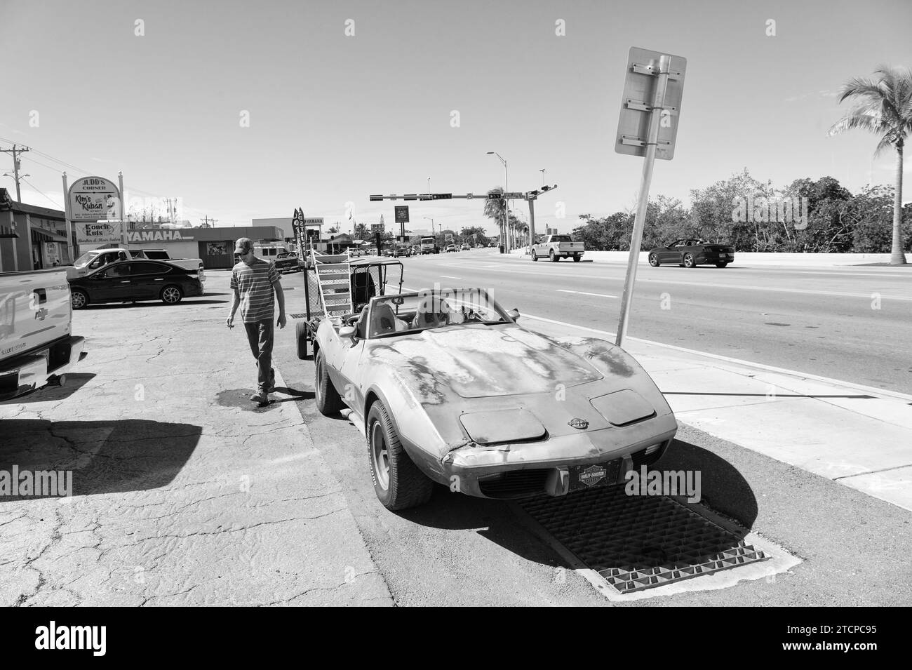 Key West, Florida USA February 08, 2016 old Chevrolet Corvette C3