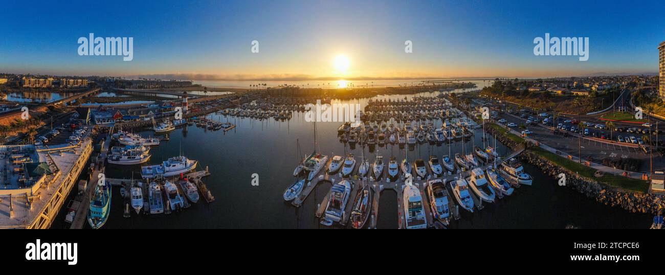 Oceanside California Harbor by Drone Stock Photo