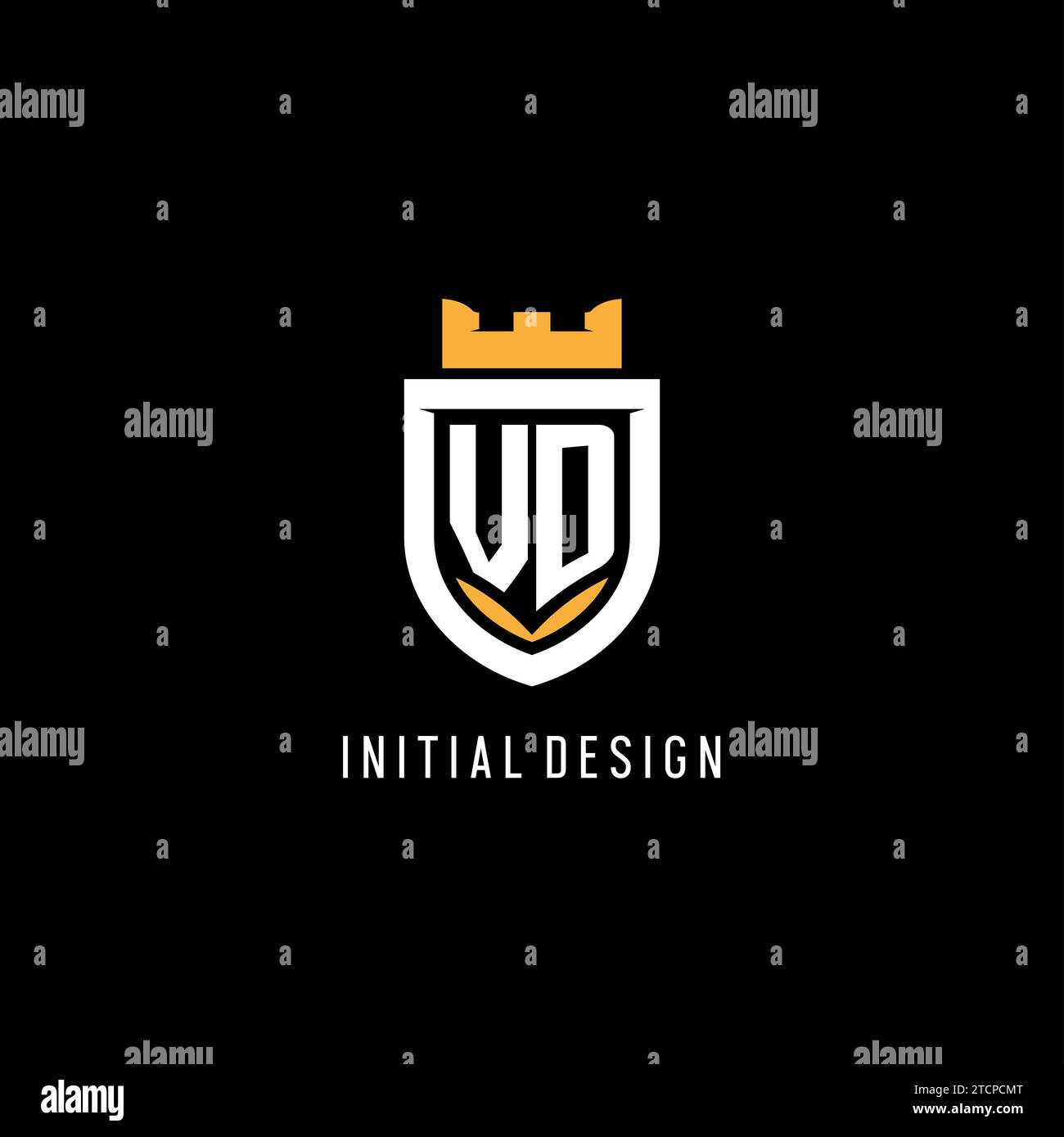 Initial VD logo with shield, esport gaming logo monogram style vector graphic Stock Vector