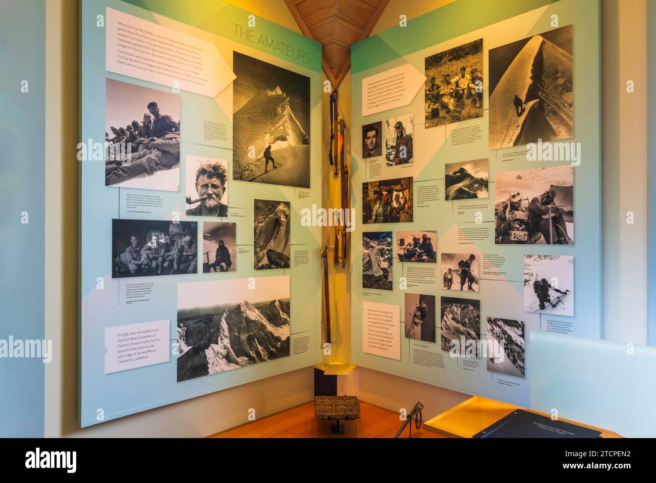 Interpretive display in the visitor center, Aoraki Mount Cook National ...