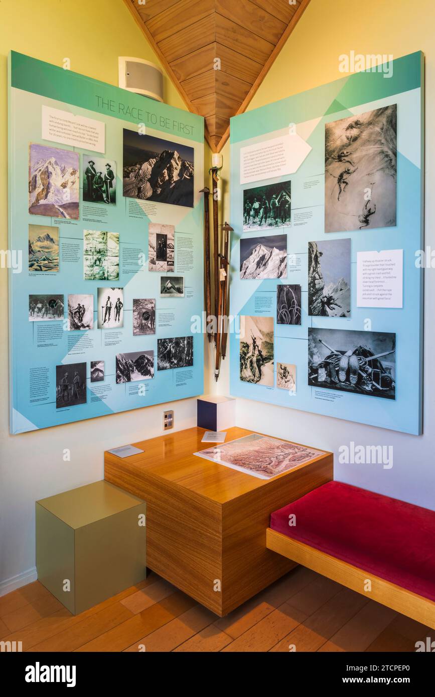 Interpretive display in the visitor center, Aoraki Mount Cook National ...