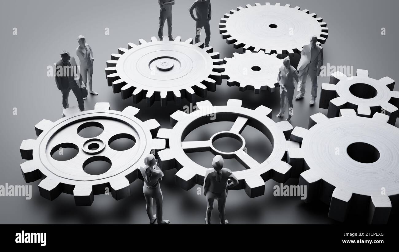 The background of the interlocking gears with the concept of teamwork ...