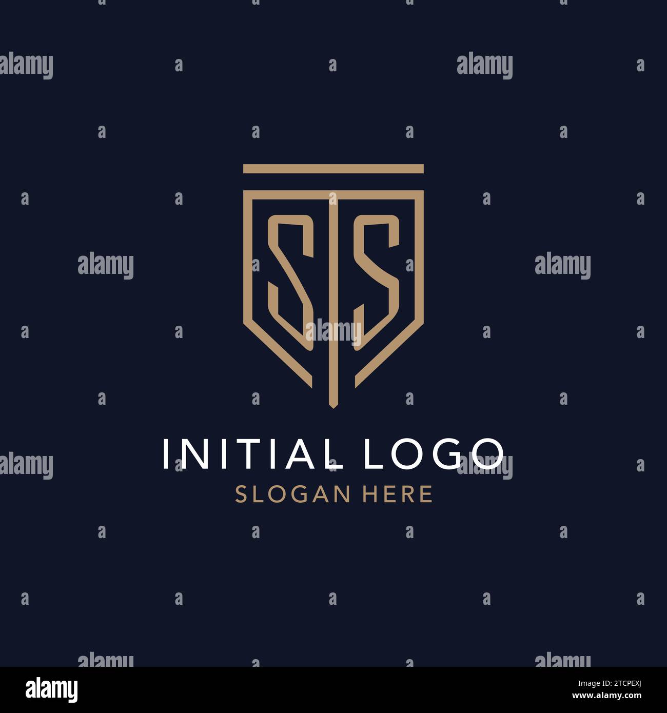 SS initial logo monogram with simple luxury shield icon design