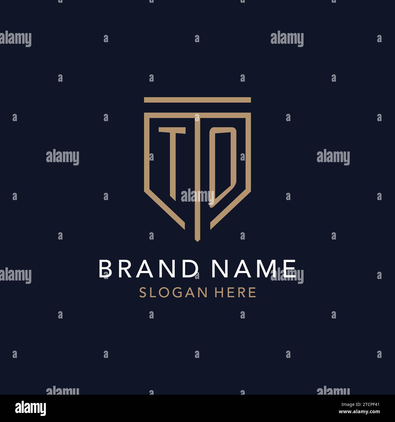 TO initial logo monogram with simple luxury shield icon design ...