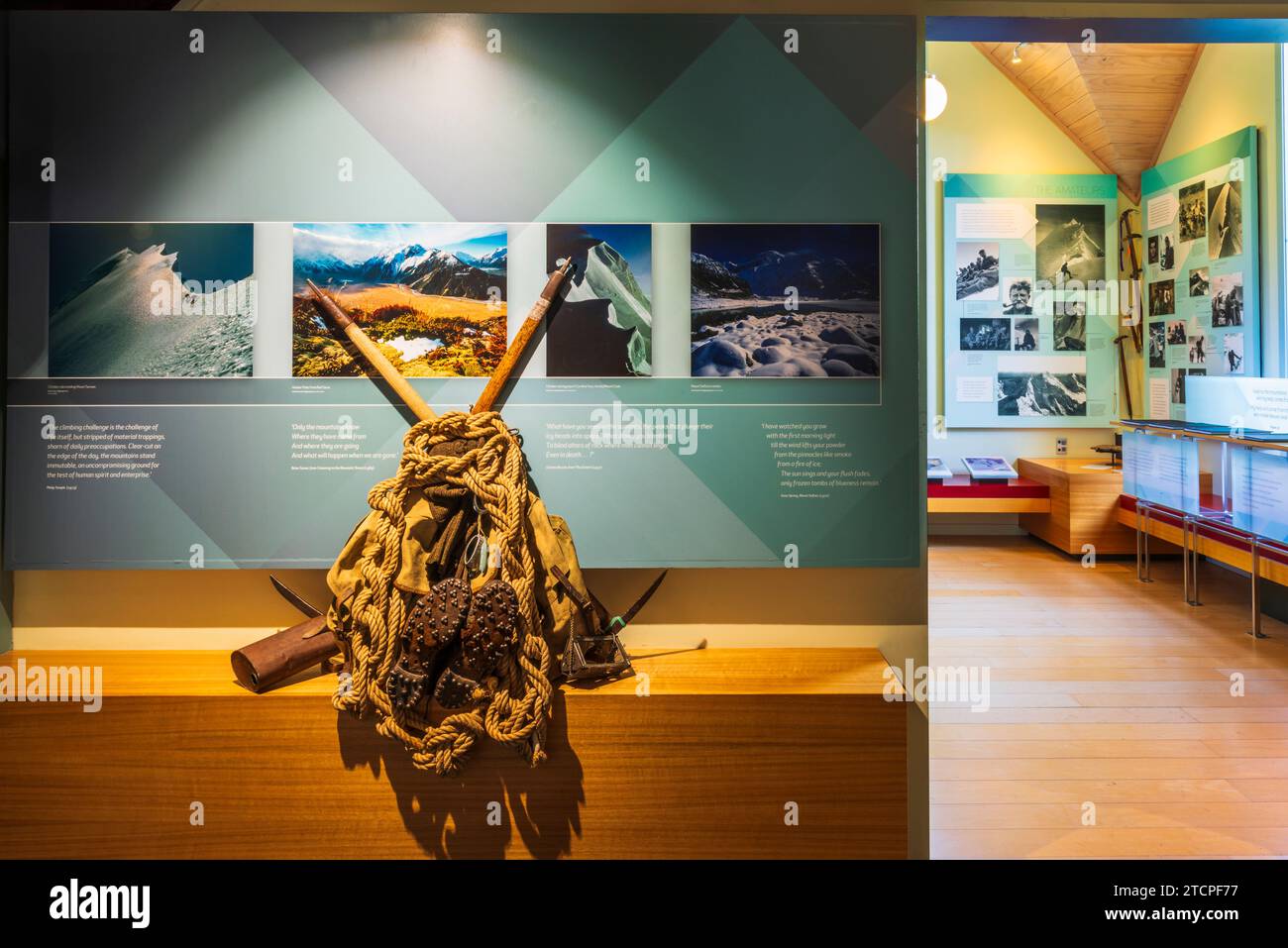 Interpretive display in the visitor center, Aoraki Mount Cook National ...