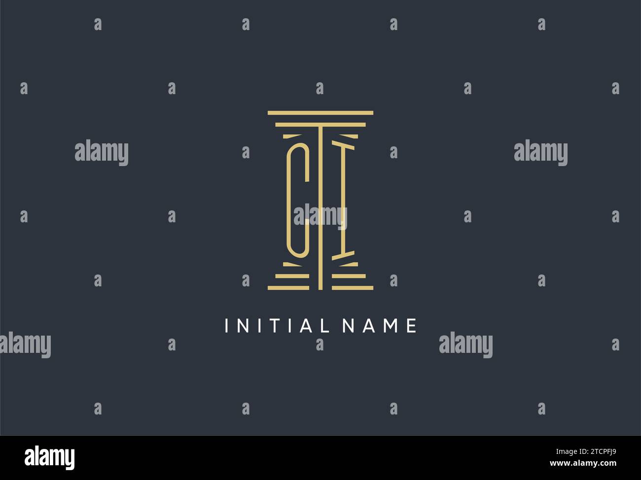CI initial monogram with pillar shape logo design inspiration Stock ...