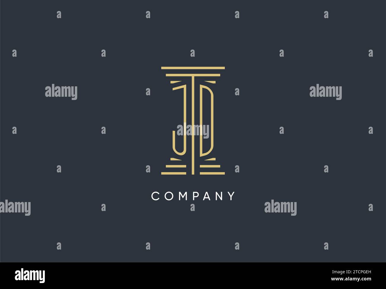 JD initial monogram with pillar shape logo design inspiration Stock ...