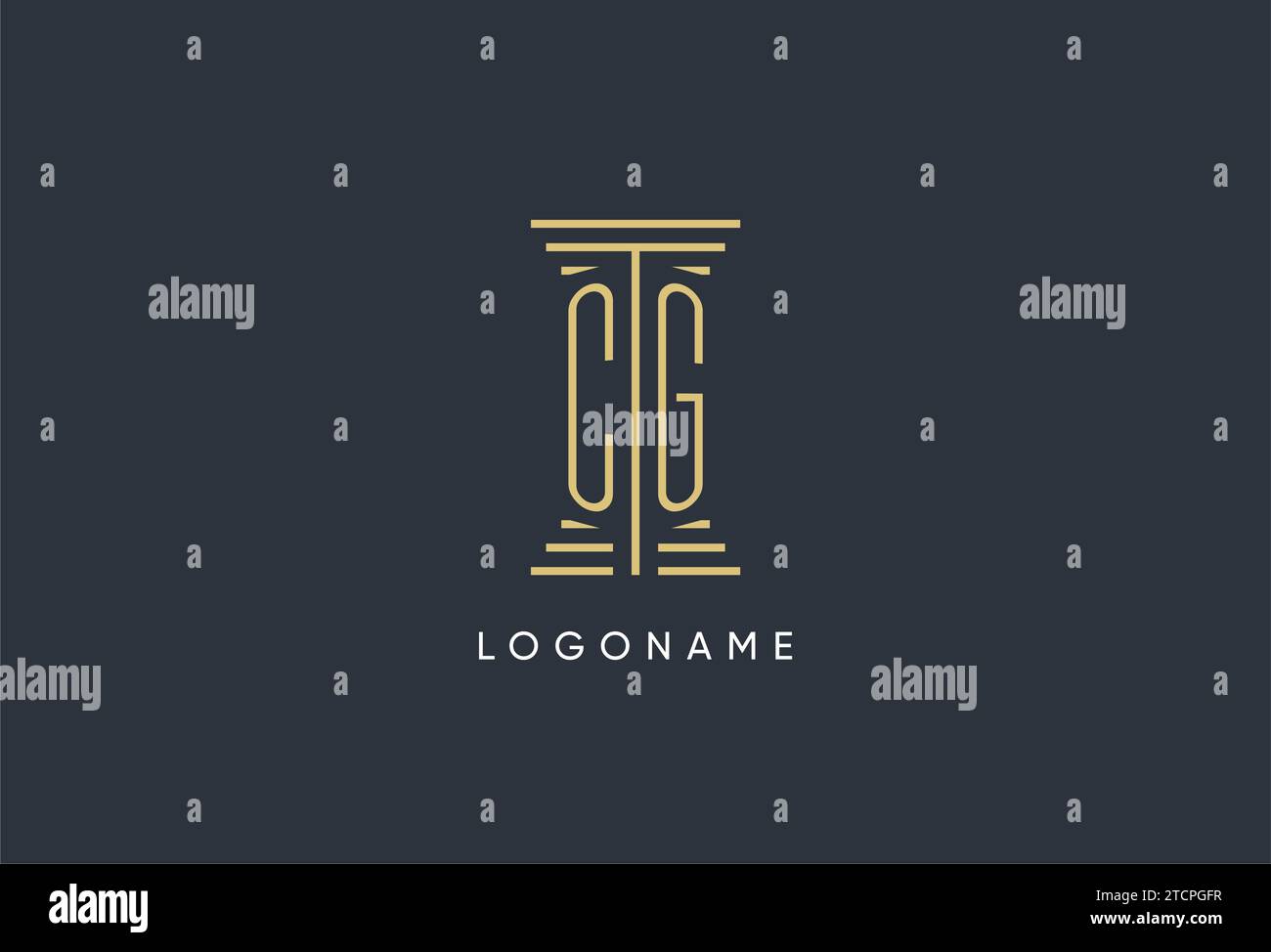 CG initial monogram with pillar shape logo design inspiration Stock ...