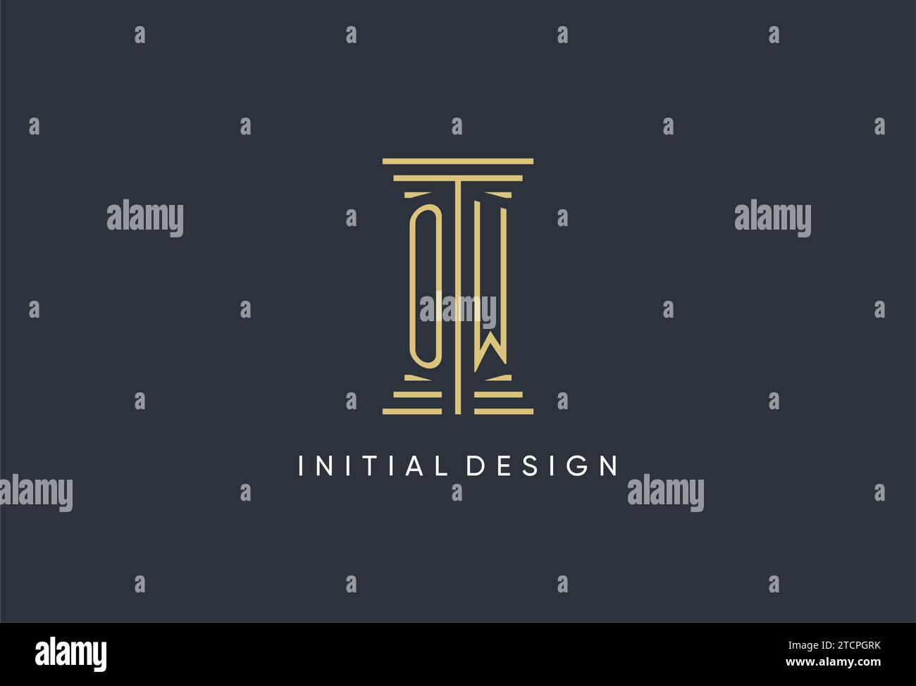 OW initial monogram with pillar shape logo design inspiration Stock ...