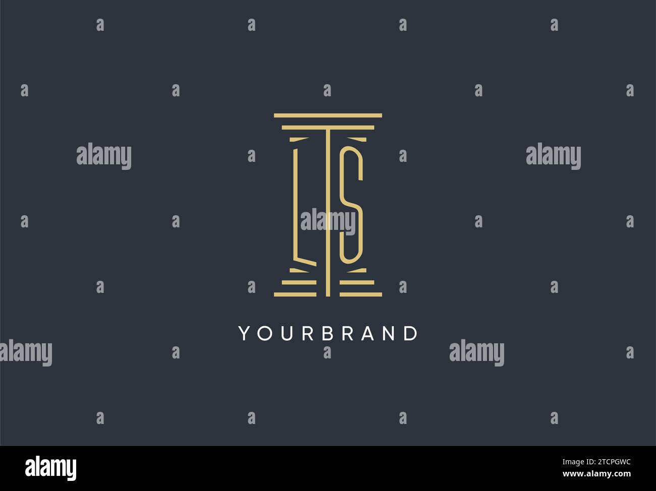 Ls Initial Monogram With Pillar Shape Logo Design Inspiration Stock