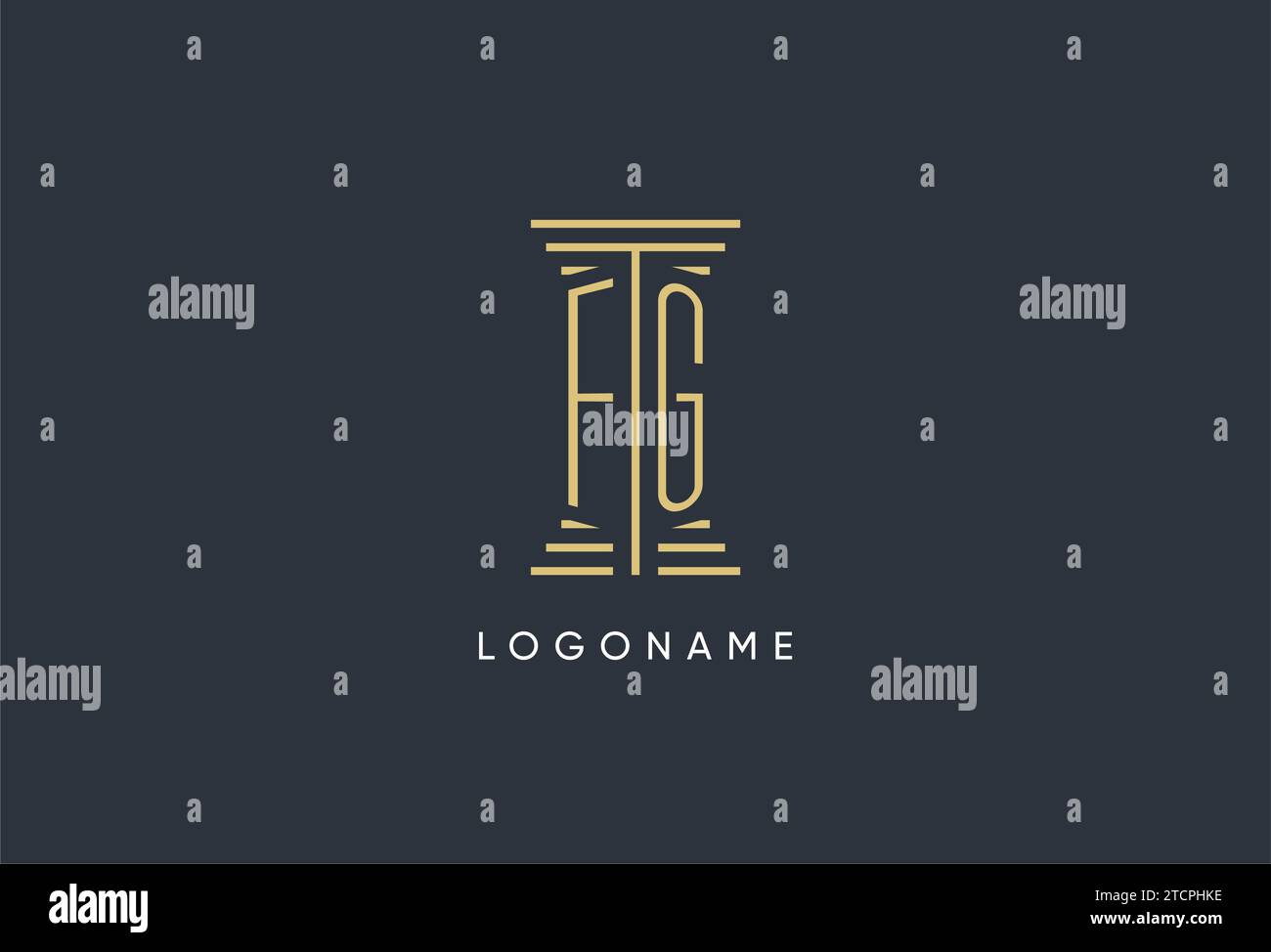 FG initial monogram with pillar shape logo design inspiration Stock ...