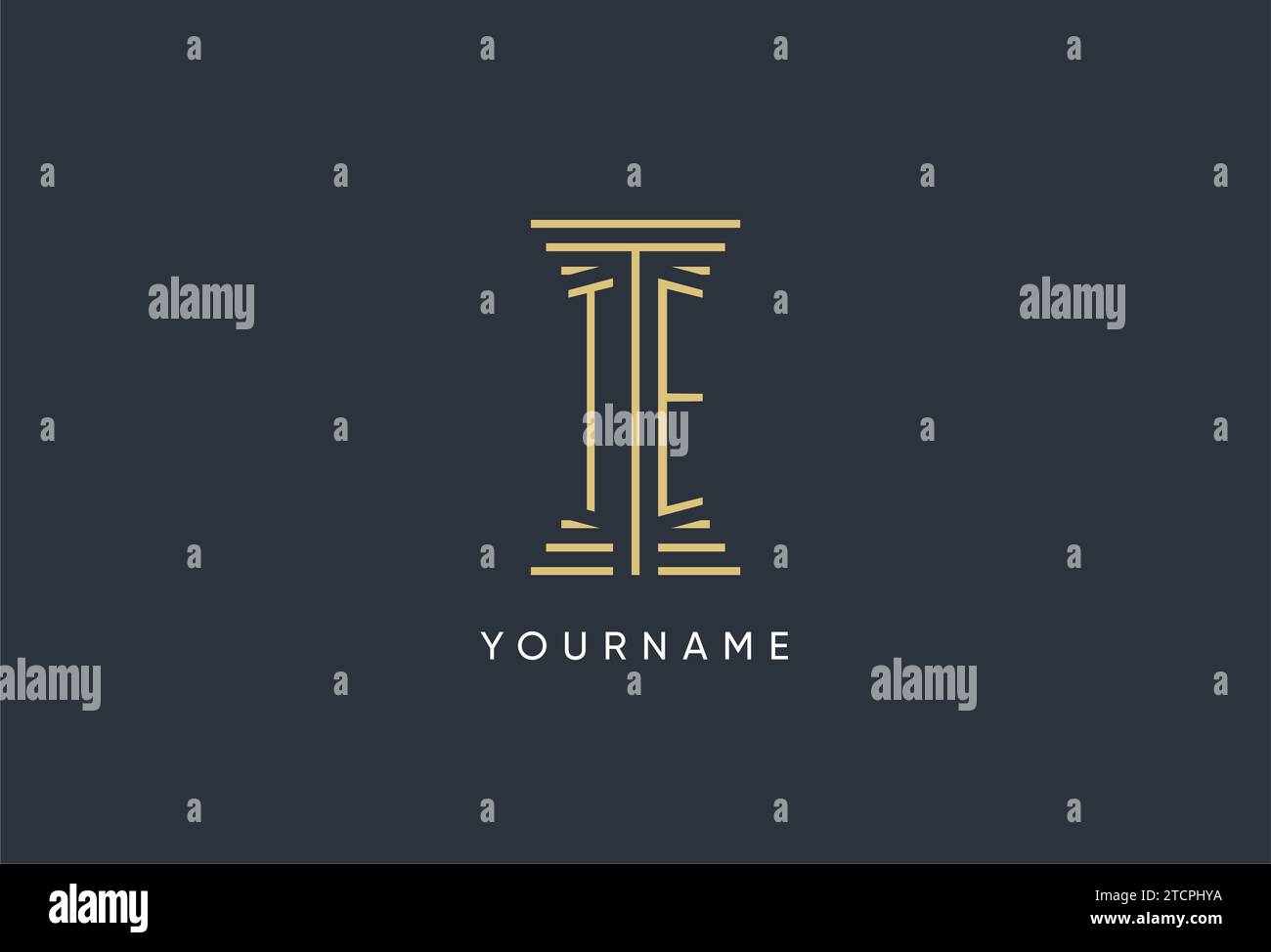 TE initial monogram with pillar shape logo design inspiration Stock ...