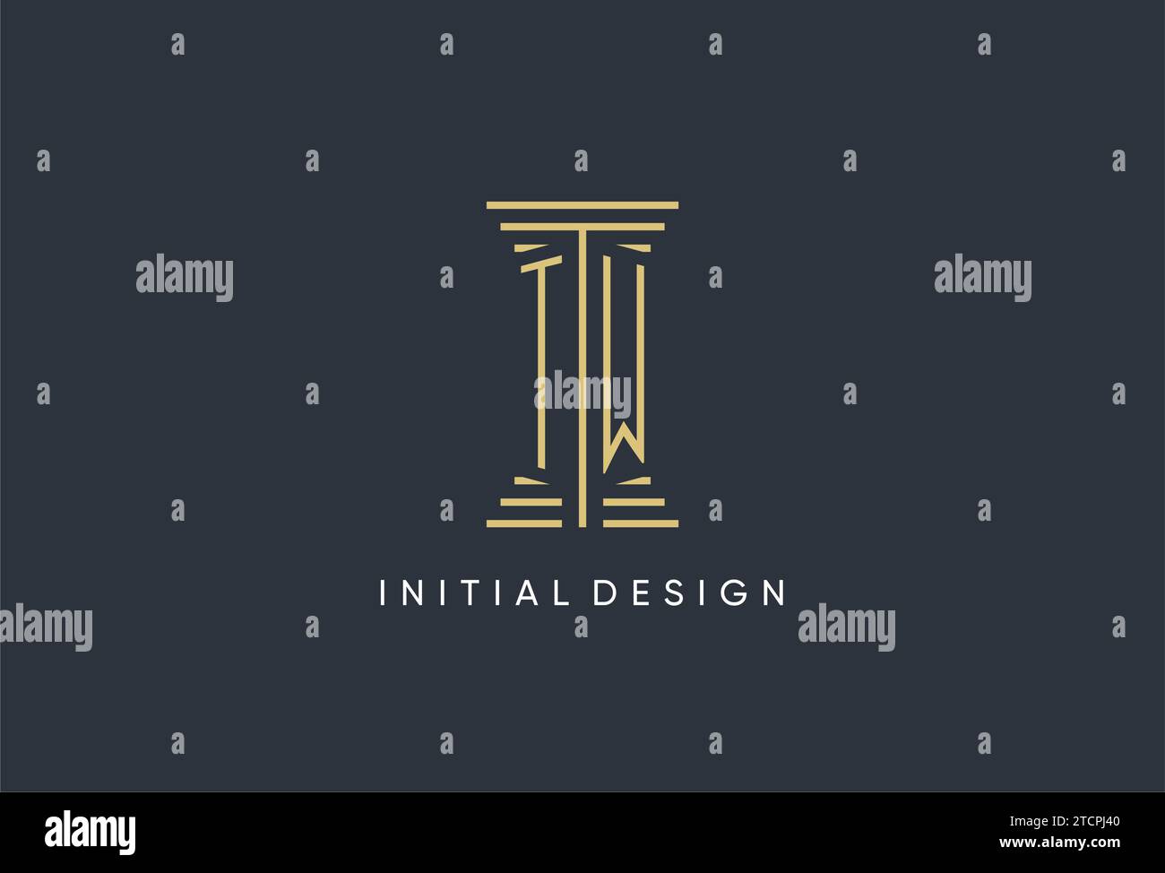 TW initial monogram with pillar shape logo design inspiration Stock ...