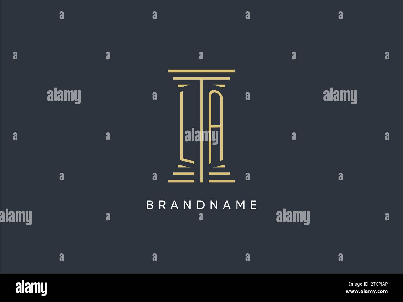 LA initial monogram with pillar shape logo design inspiration Stock ...