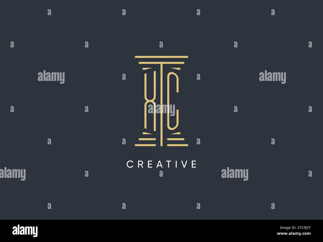 XC initial monogram with pillar shape logo design inspiration Stock ...