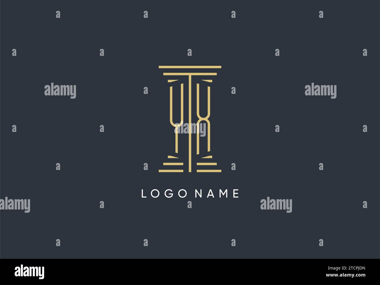 YX initial monogram with pillar shape logo design inspiration Stock ...