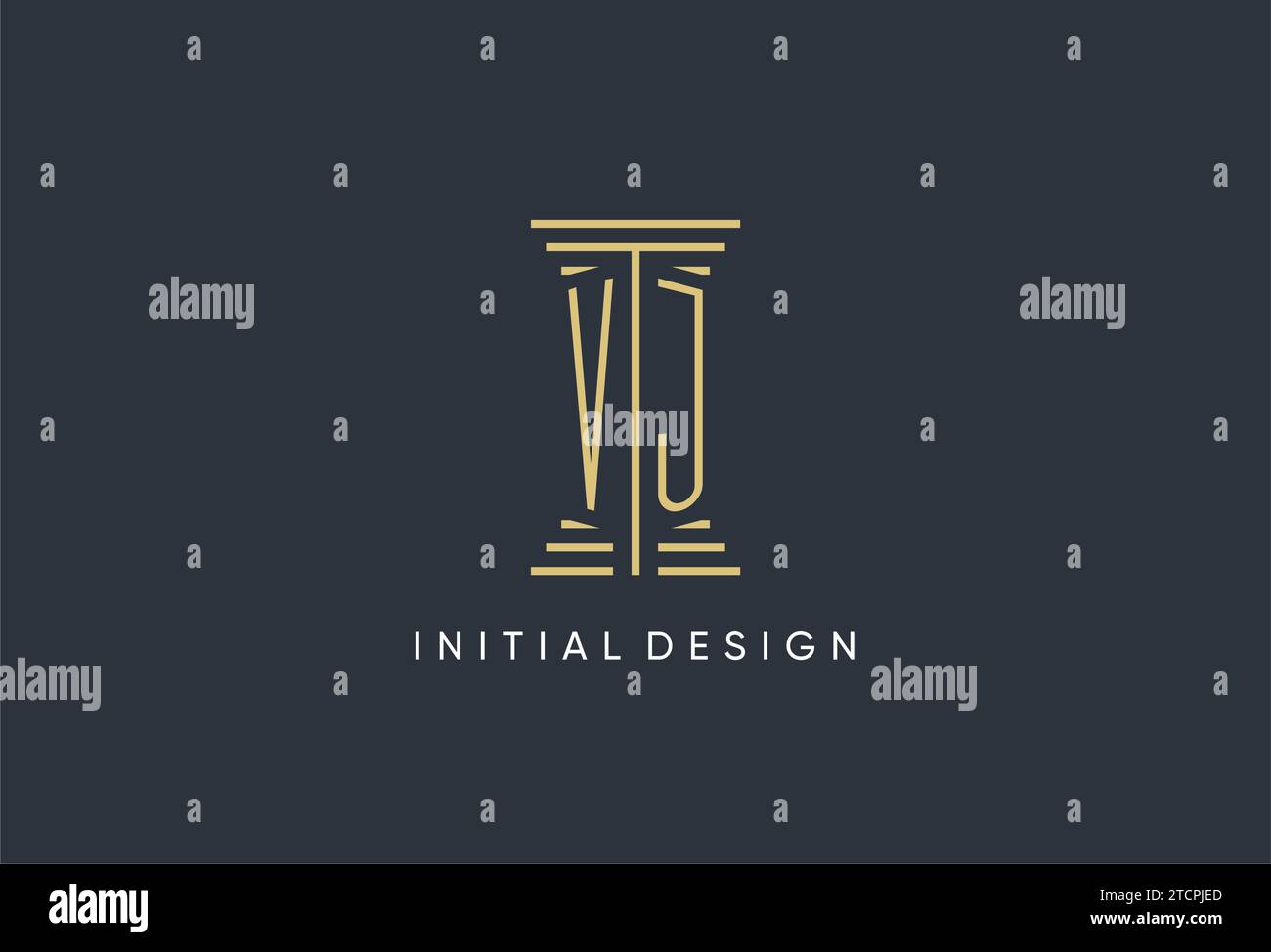VJ initial monogram with pillar shape logo design inspiration Stock ...