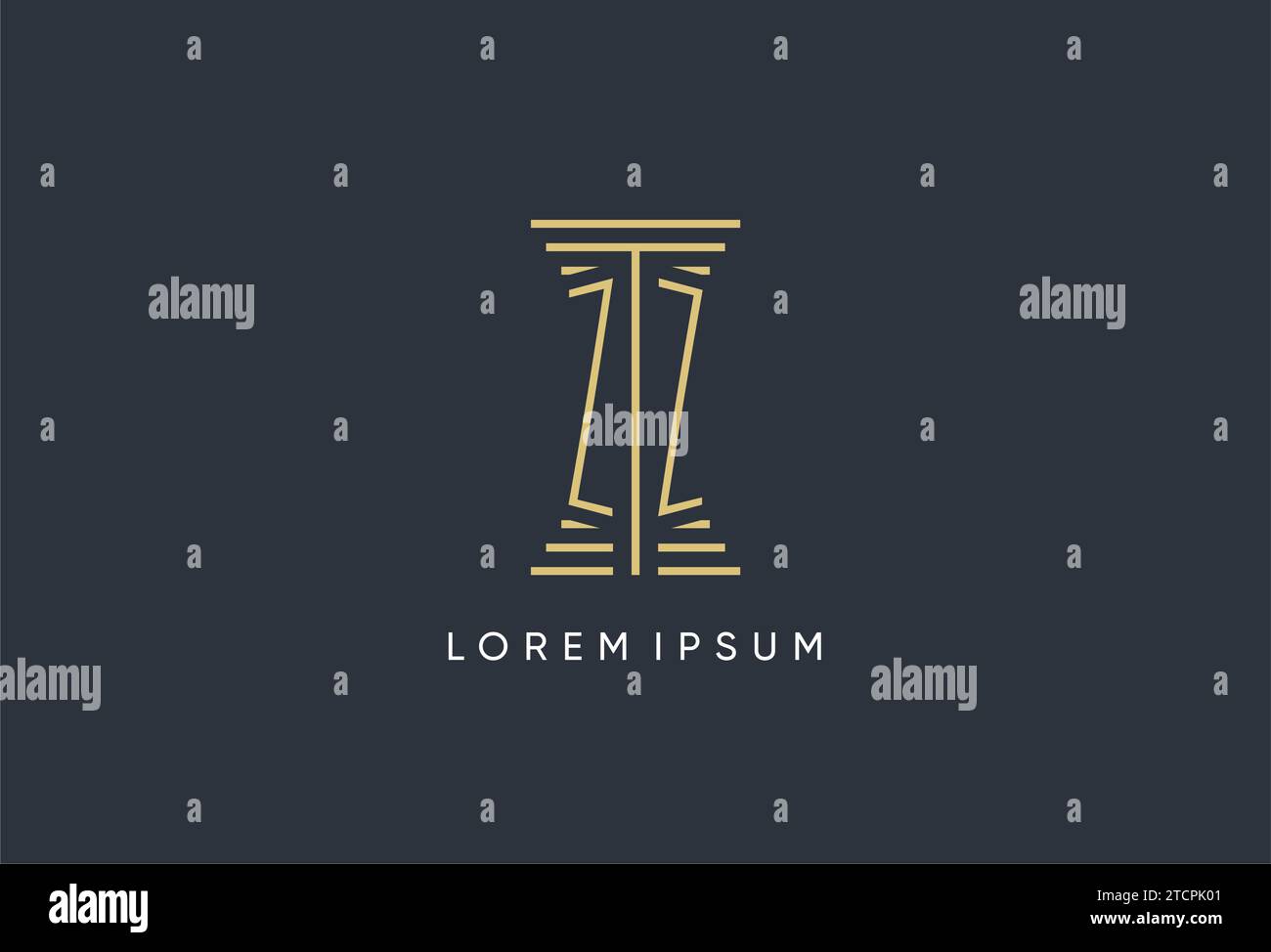 ZZ initial monogram with pillar shape logo design inspiration Stock ...